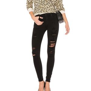 A Gold E Sophie High-Rise Distressed Black Jeans